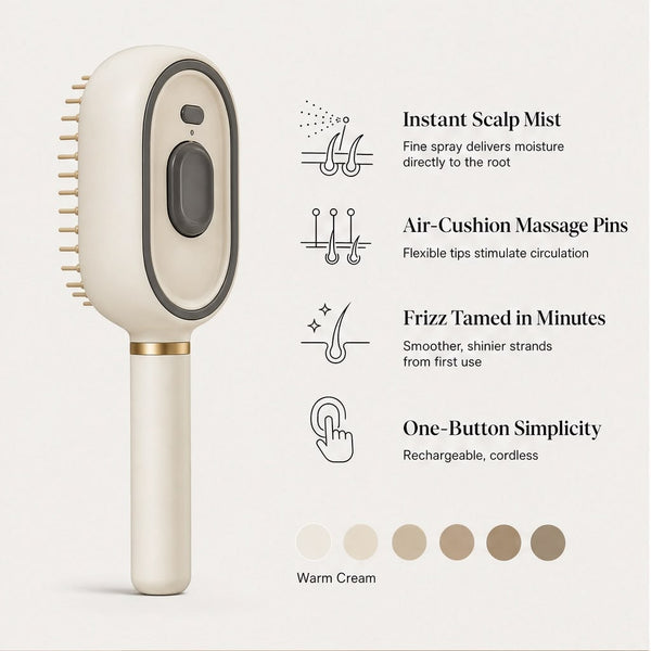 Steam Brush | Rechargeable Detangling Tool with Oil