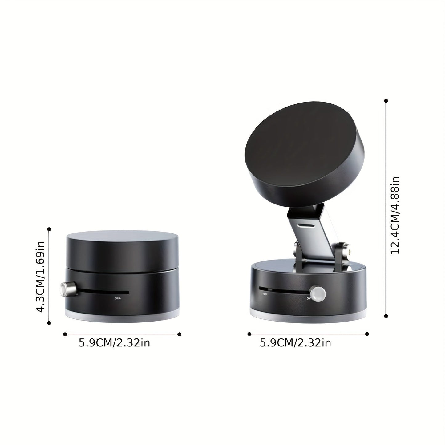 Vacuum Magnetic Car Phone Holder | 360° Rotatable Foldable Suction Mount | Retractable Dashboard & Windshield Holder for All Smartphones