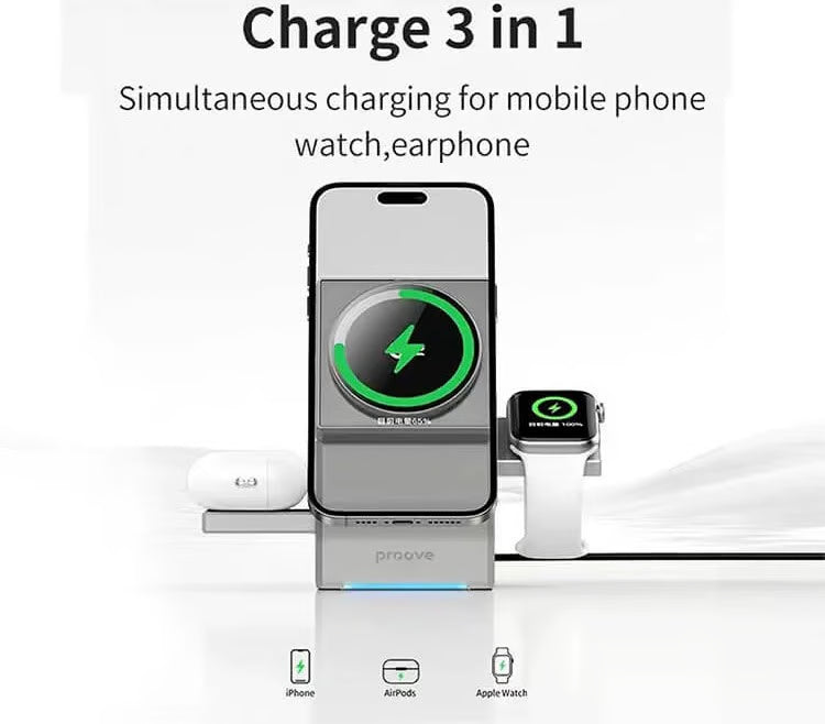 3-in-1 Magnetic Pop-up Wireless Charger