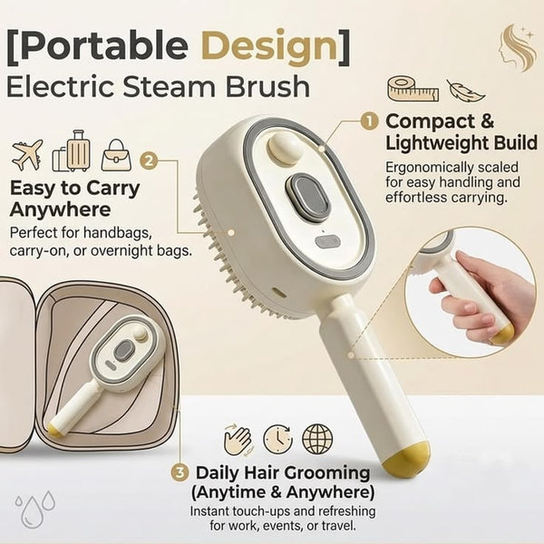 Steam Brush | Rechargeable Detangling Tool with Oil